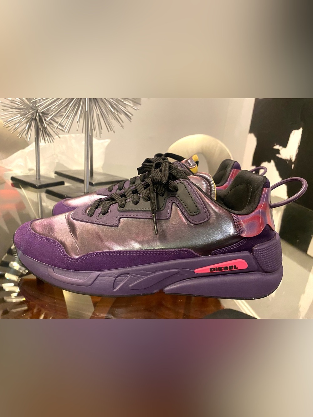 Women’s Diesel Iridescent Purple and Pink Sneakers size 9